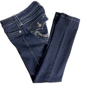 True Religion Low Rise "Julie" Skinny Jeans Size 24 in Dark Wash Denim